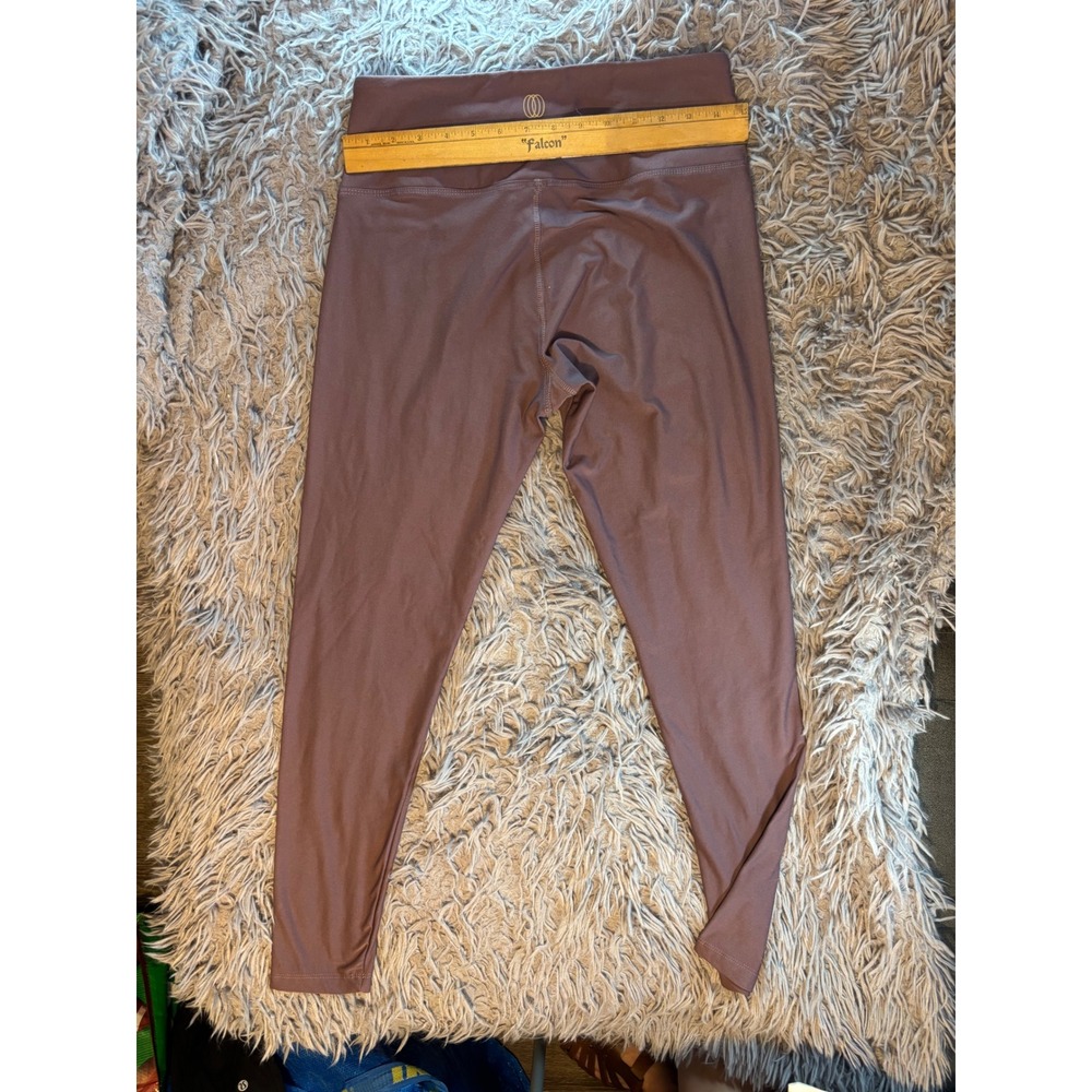 Balance Collection Mauve Brown High Waisted Coolmax Leggings Size Large 12-14